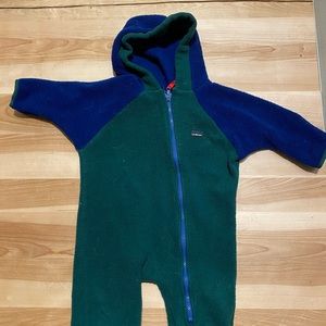 LL Bean fleece hooded onesie, 18 months